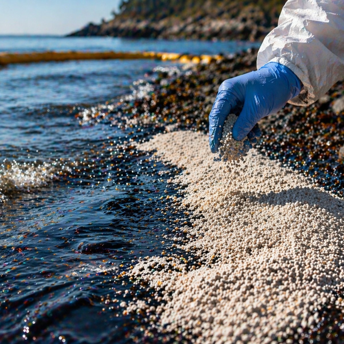 SeaScrub absorbent granules for environmental cleanup