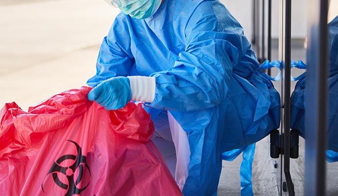 Biohazard cleaning and disinfection response